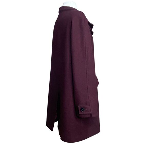 Preston & York Twill Wool Peacoat Size 12 Deep Maroon - Picture 4 of 9